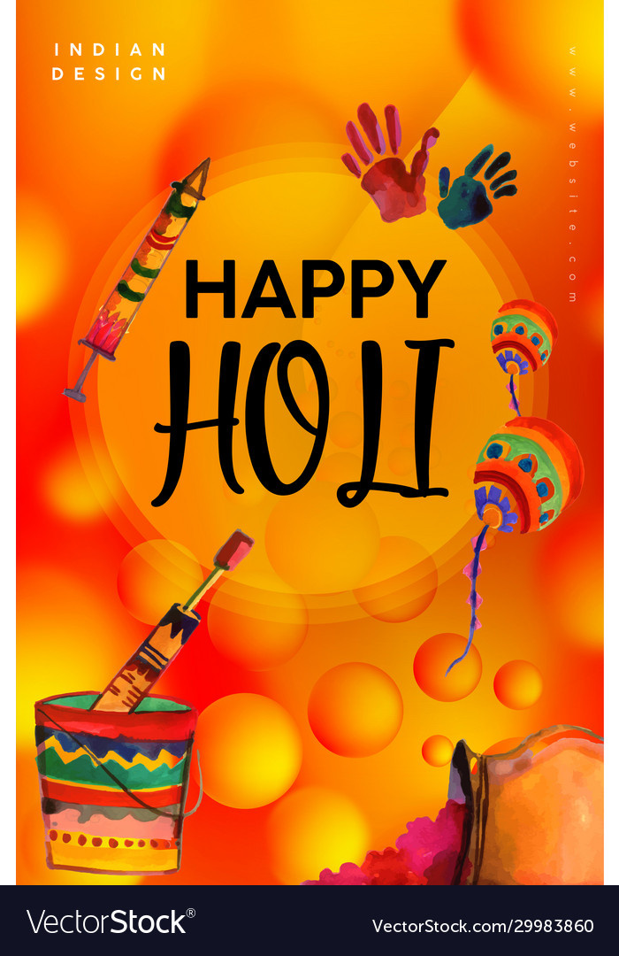 Happy holi festival poster design Royalty Free Vector Image