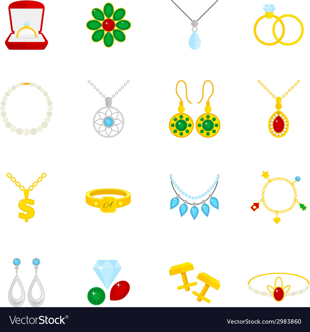 Jewelry icon flat Royalty Free Vector Image - VectorStock