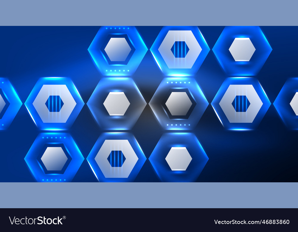 Neon hexagon background hi-tech design