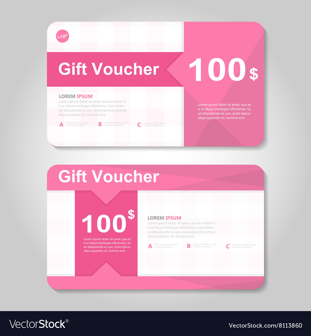 Pink gift voucher template layout design set Vector Image Intended For Pink Gift Certificate Template