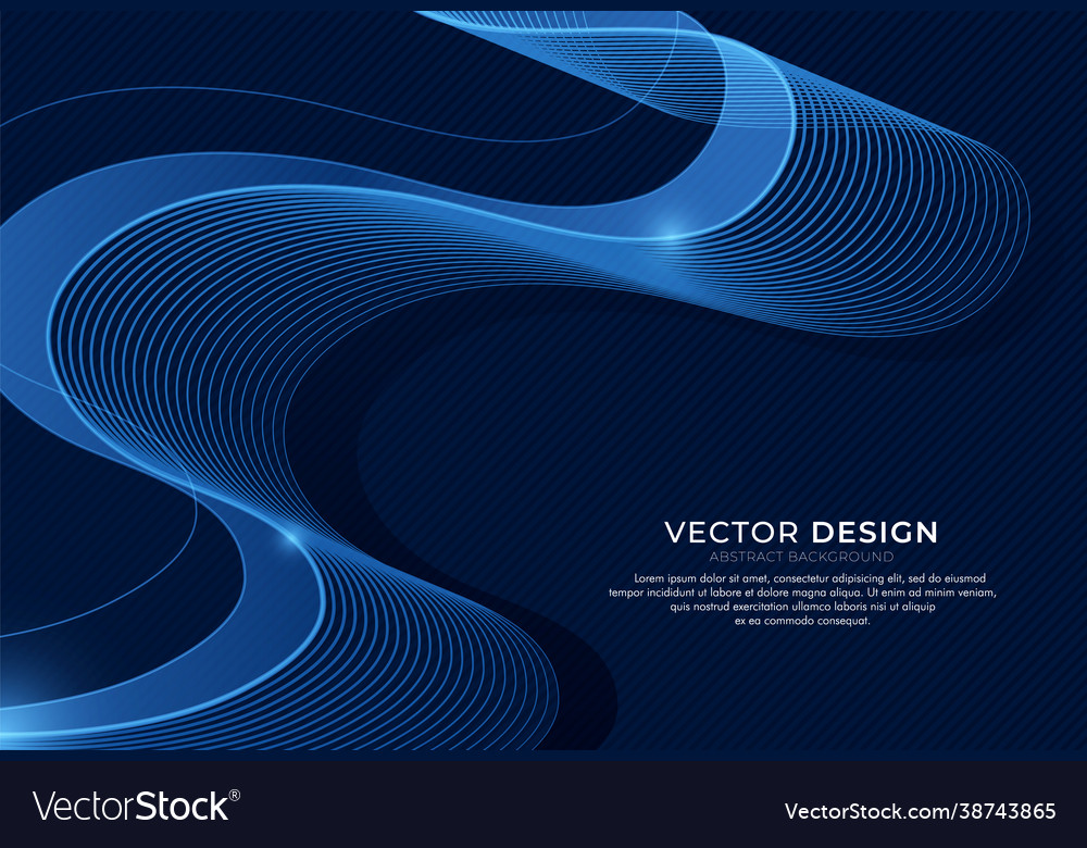 Abstract blue light wave lines background line Vector Image