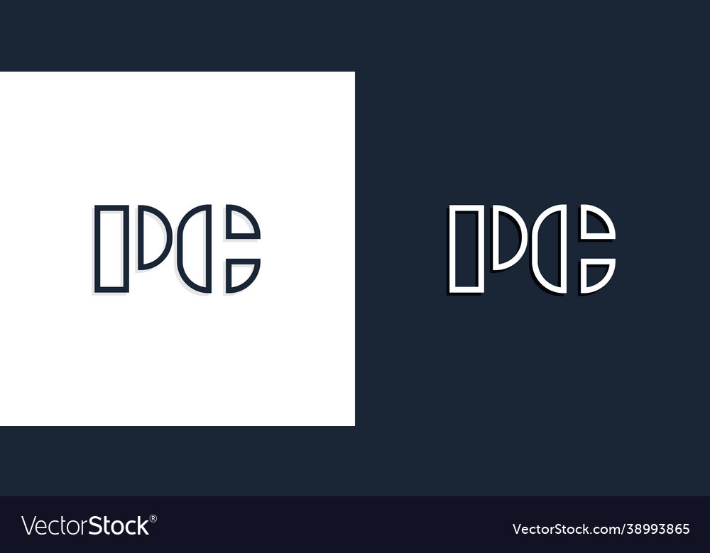 Abstract line art initial letters pc logo