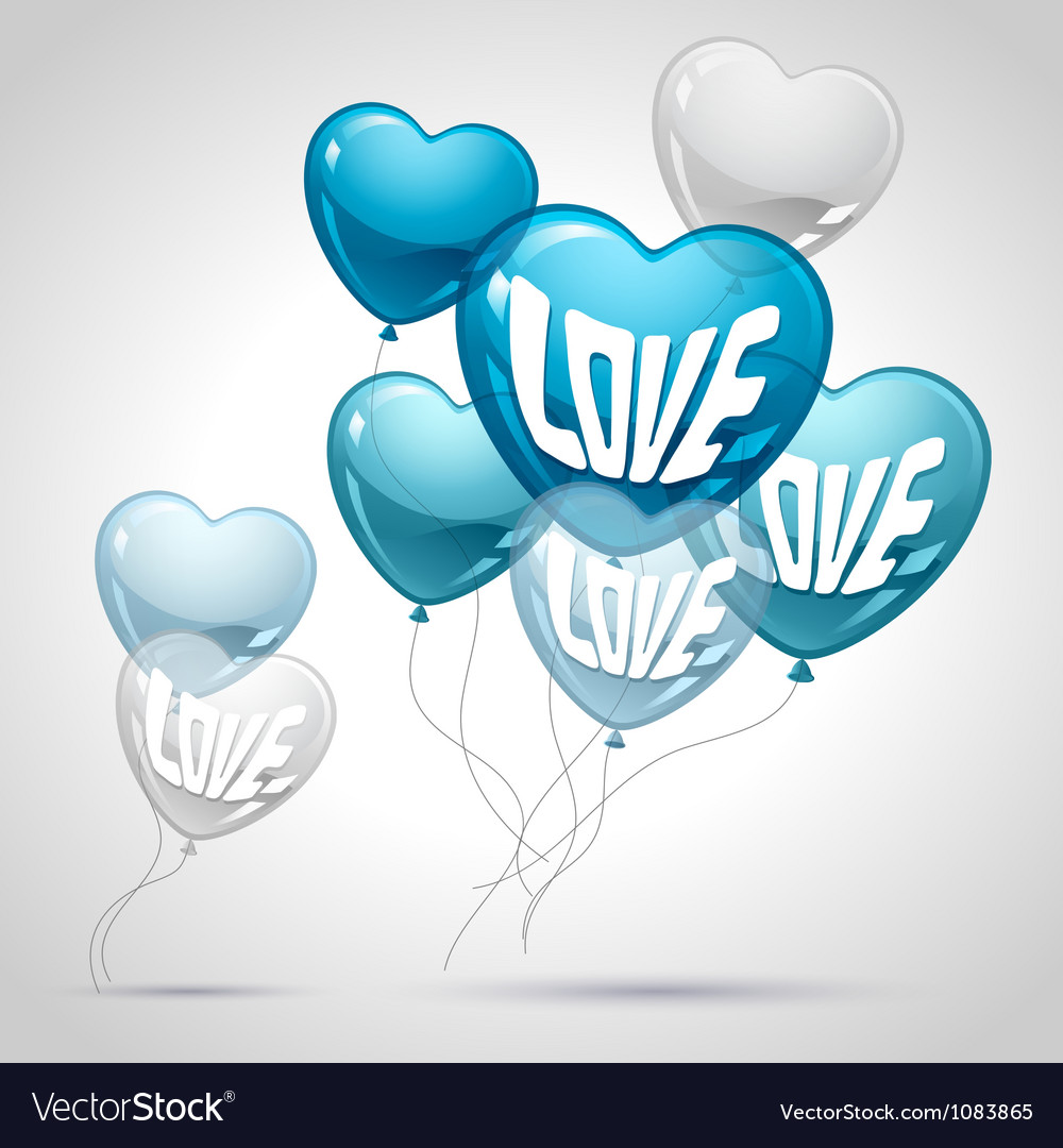 Background with flying balloons in the shape