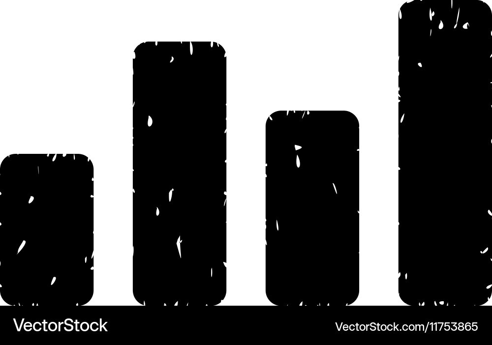 Bar Chart Grainy Texture Icon Royalty Free Vector Image