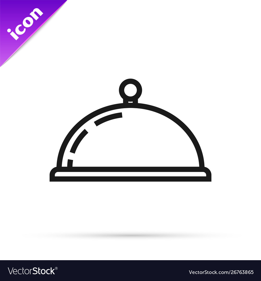 Black line covered with a tray food icon Vector Image