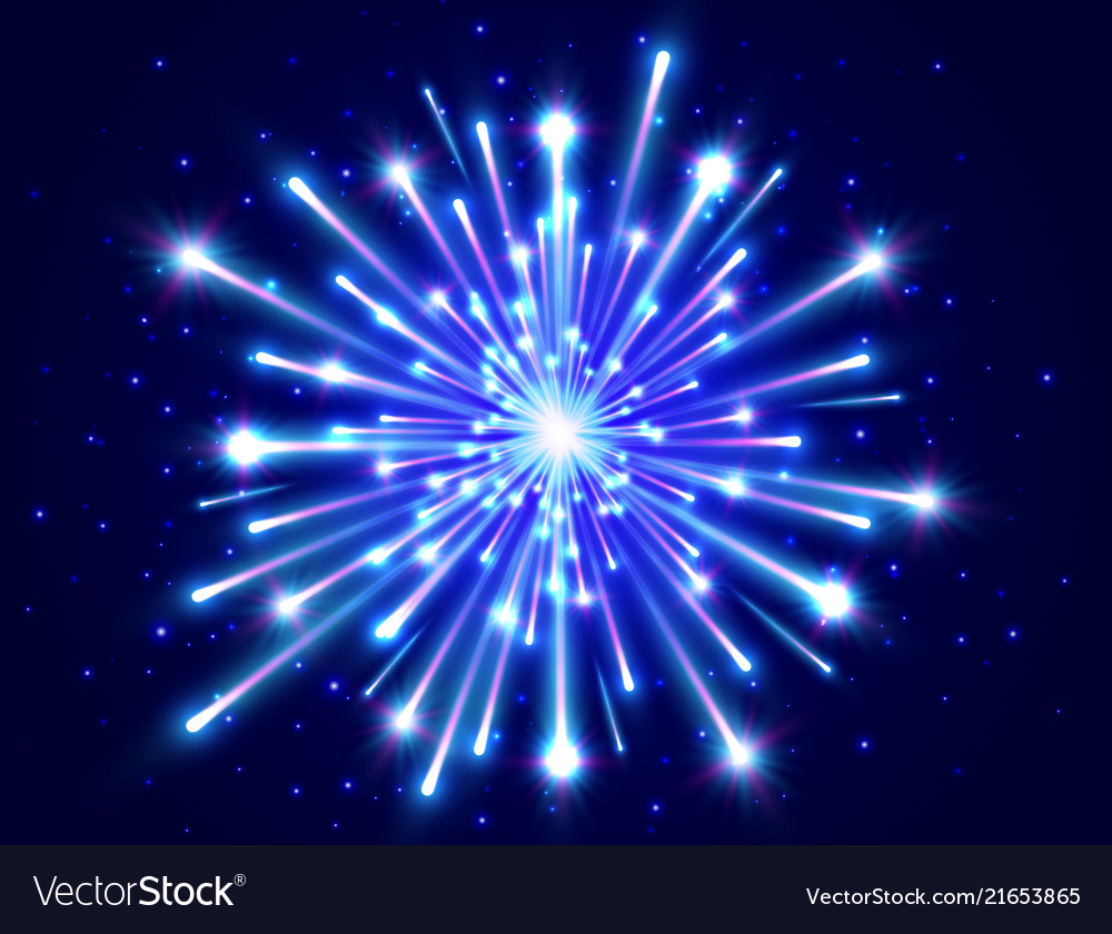 Bright firework color neon firework in the night Vector Image