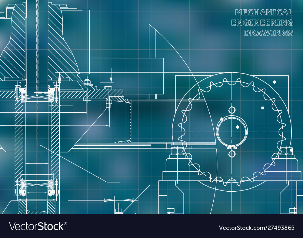 Engineering blueprints mechanical drawings Vector Image