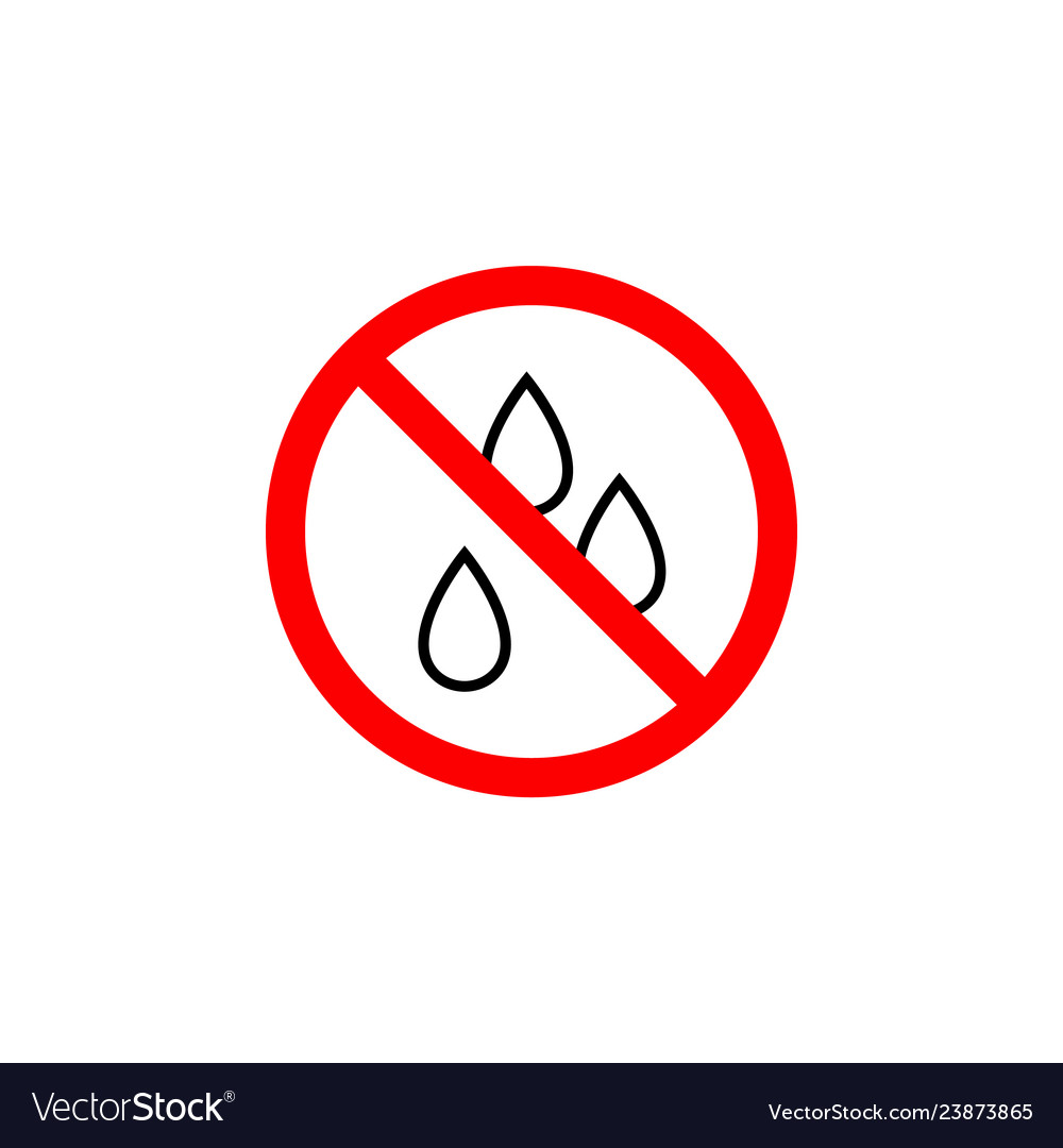 Forbidden drop water icon on white background can