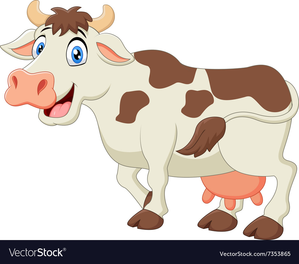 Happy cartoon cow Royalty Free Vector Image - VectorStock