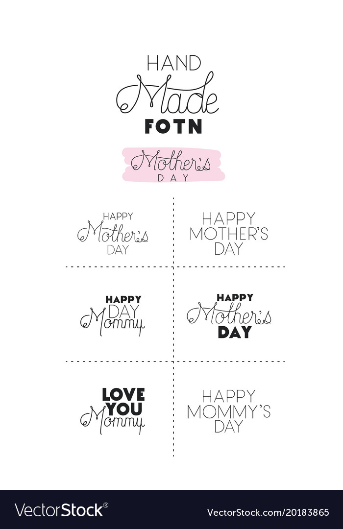 Mothers day hand made font set