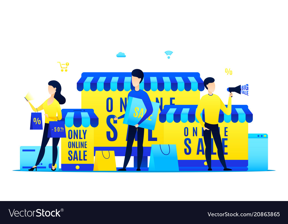 Online Shopping Banner Template Royalty Free Vector Image