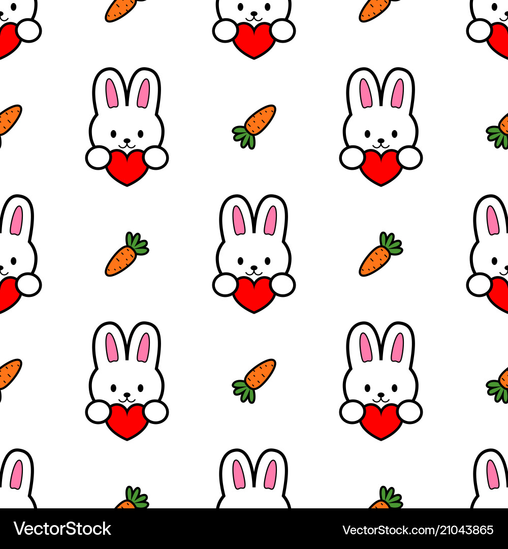 Rabbit with heart Royalty Free Vector Image - VectorStock