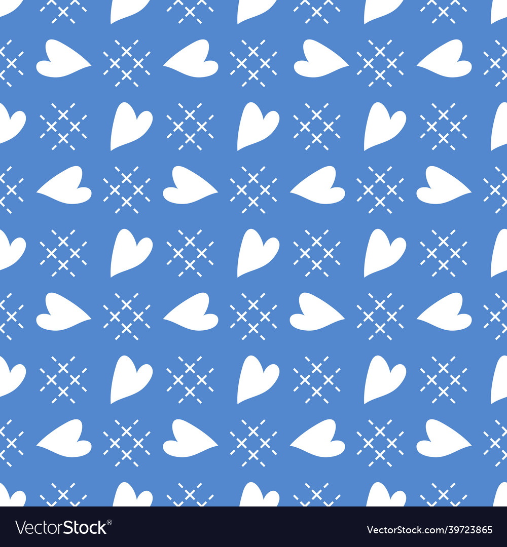 seamless-pattern-with-hearts-valentines-day-vector-image