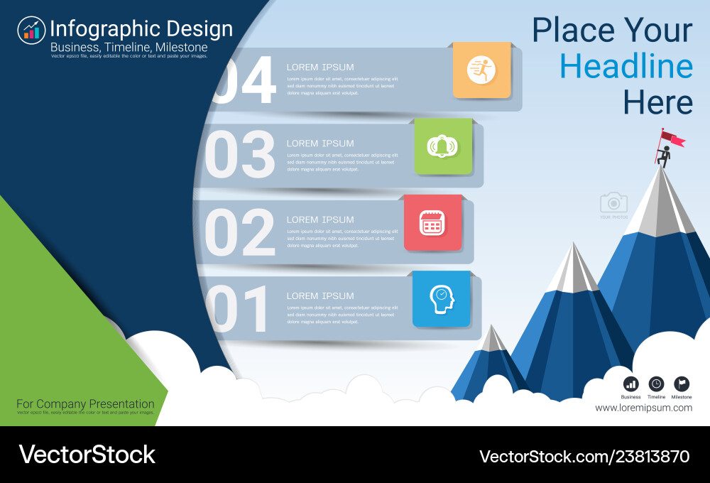 Business infographics template milestone timeline Vector Image