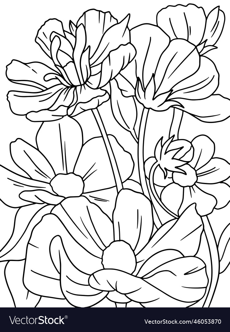 Decorative flower papaver coloring page