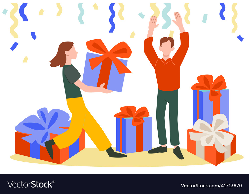 Group of young people celebrating birthday Vector Image