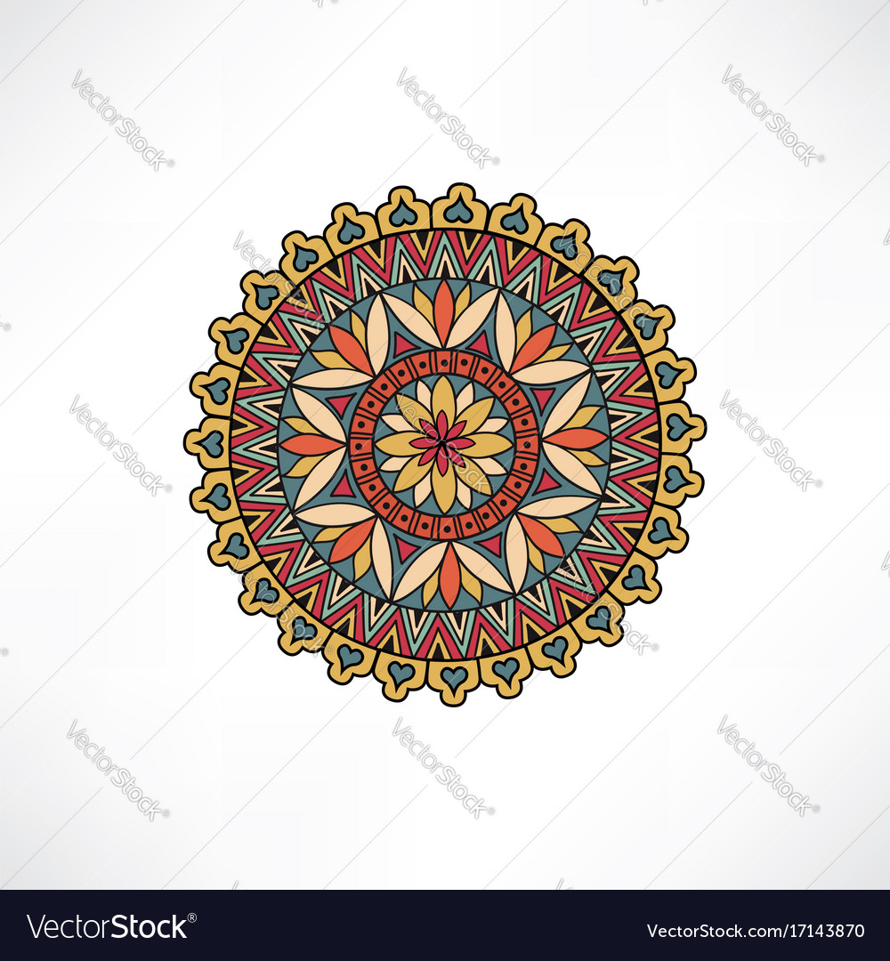 Oriental floral decorative element geometric