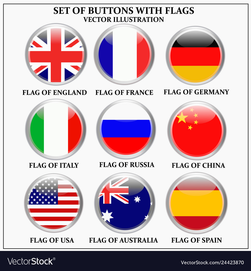 Set of banners with flags Royalty Free Vector Image