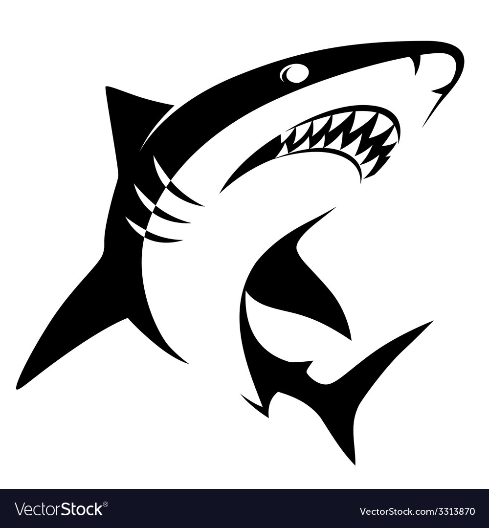 Shark sign Royalty Free Vector Image - VectorStock