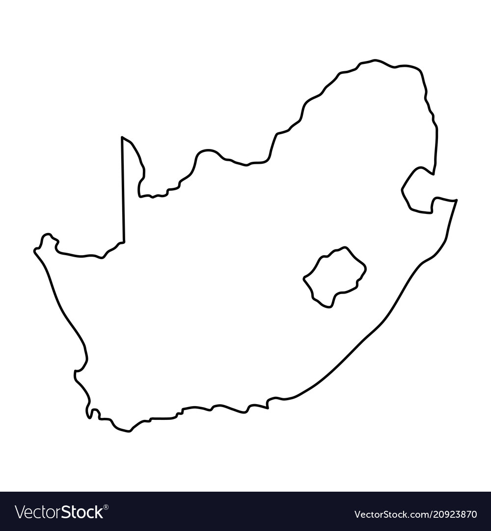 South africa map of black contour curves of Vector Image