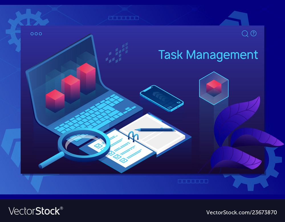 Task management insurance project Royalty Free Vector Image