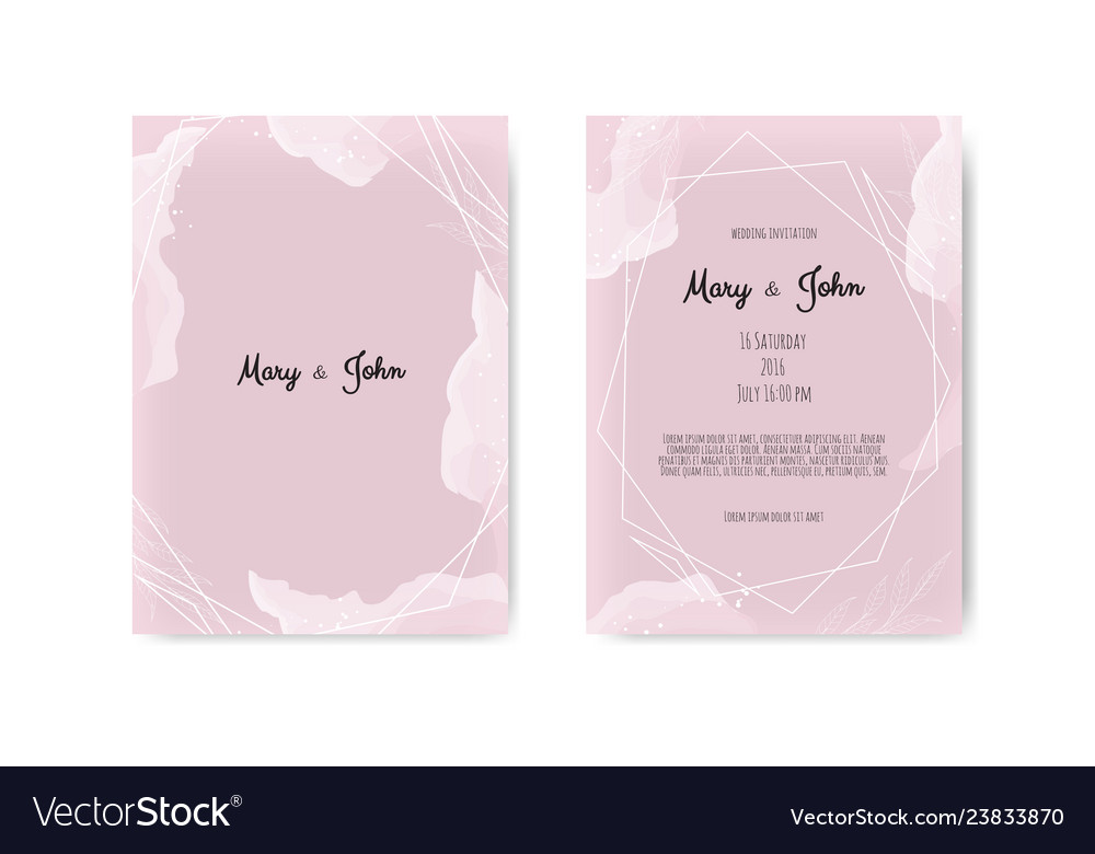 Wedding set with beautiful hand drawn watercolor Vector Image