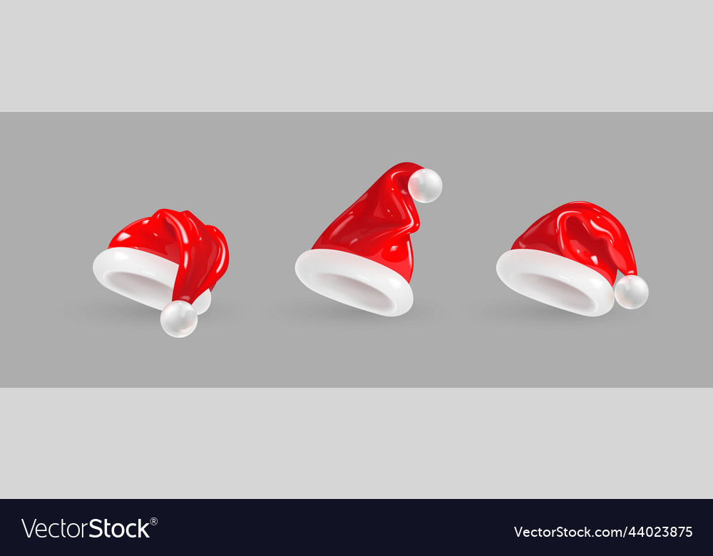 3d Cartoon santa claus rote Hüte Set