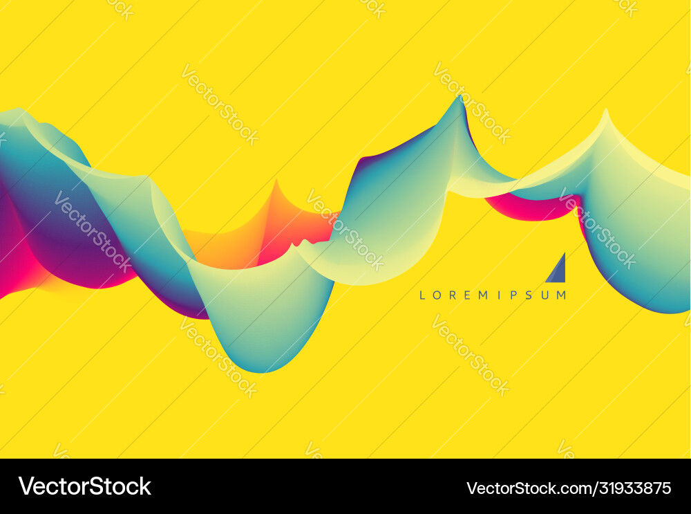 3d wavy background with dynamic effect abstract Vector Image