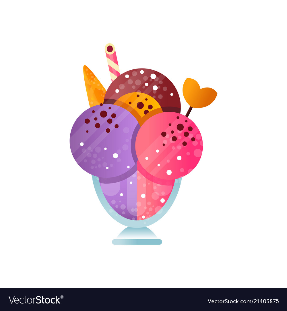 Colorful ice cream balls with different flavors Vector Image