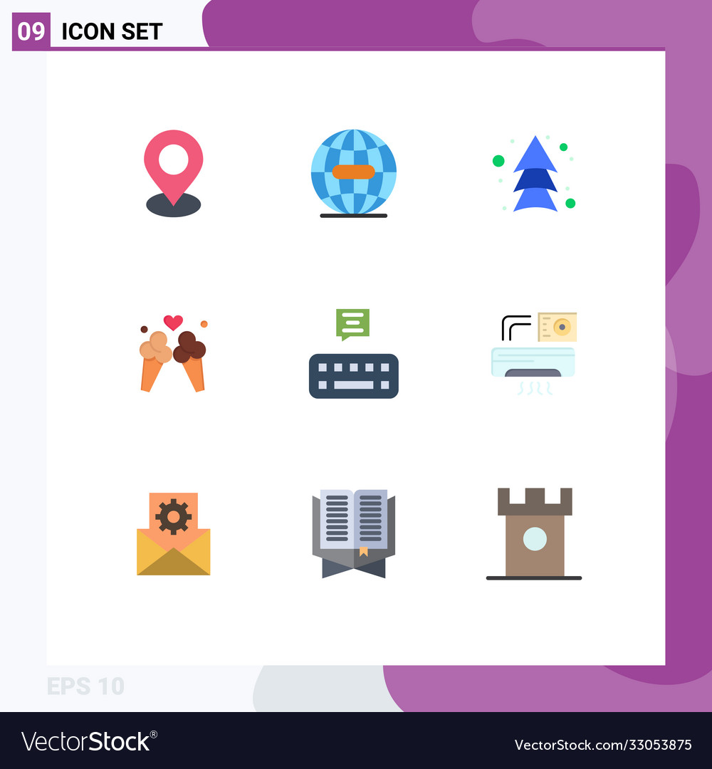 Flat color pack 9 universal symbols chat