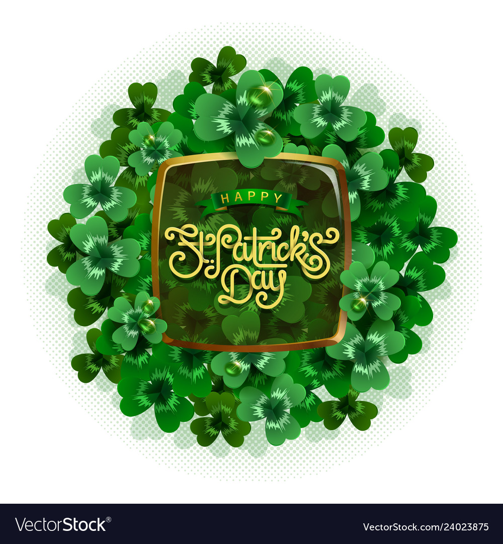 Happy saint patricks day greeting poster with 3d