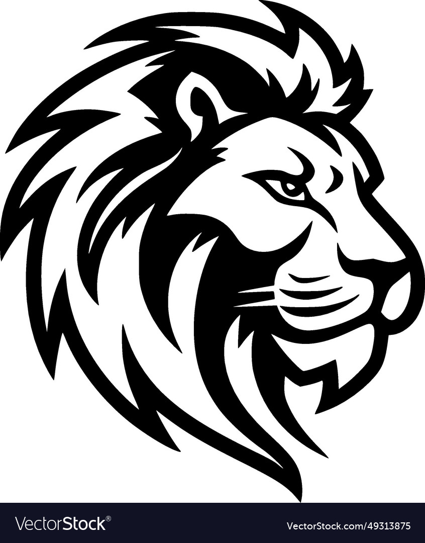 Lion - black and white isolated icon