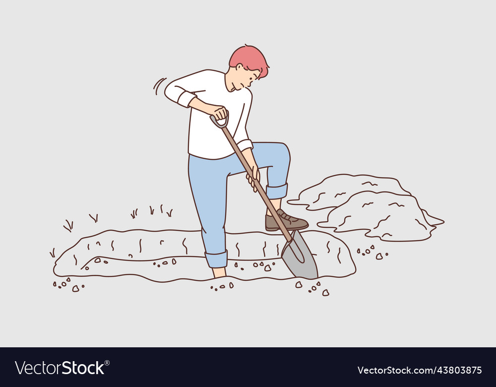 Man digging grave Royalty Free Vector Image - VectorStock