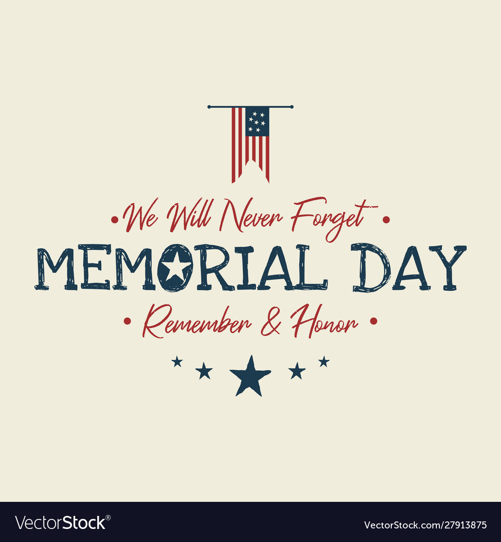 Memorial Day Background Or Banner Design With Vector Image