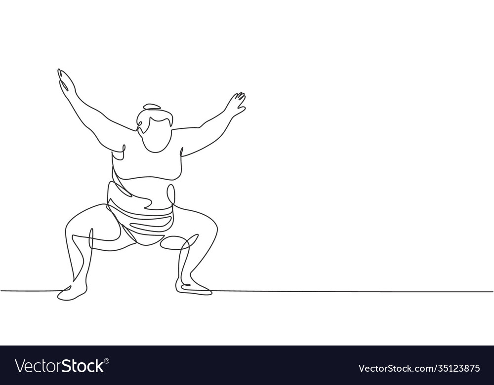 One single line drawing young overweight