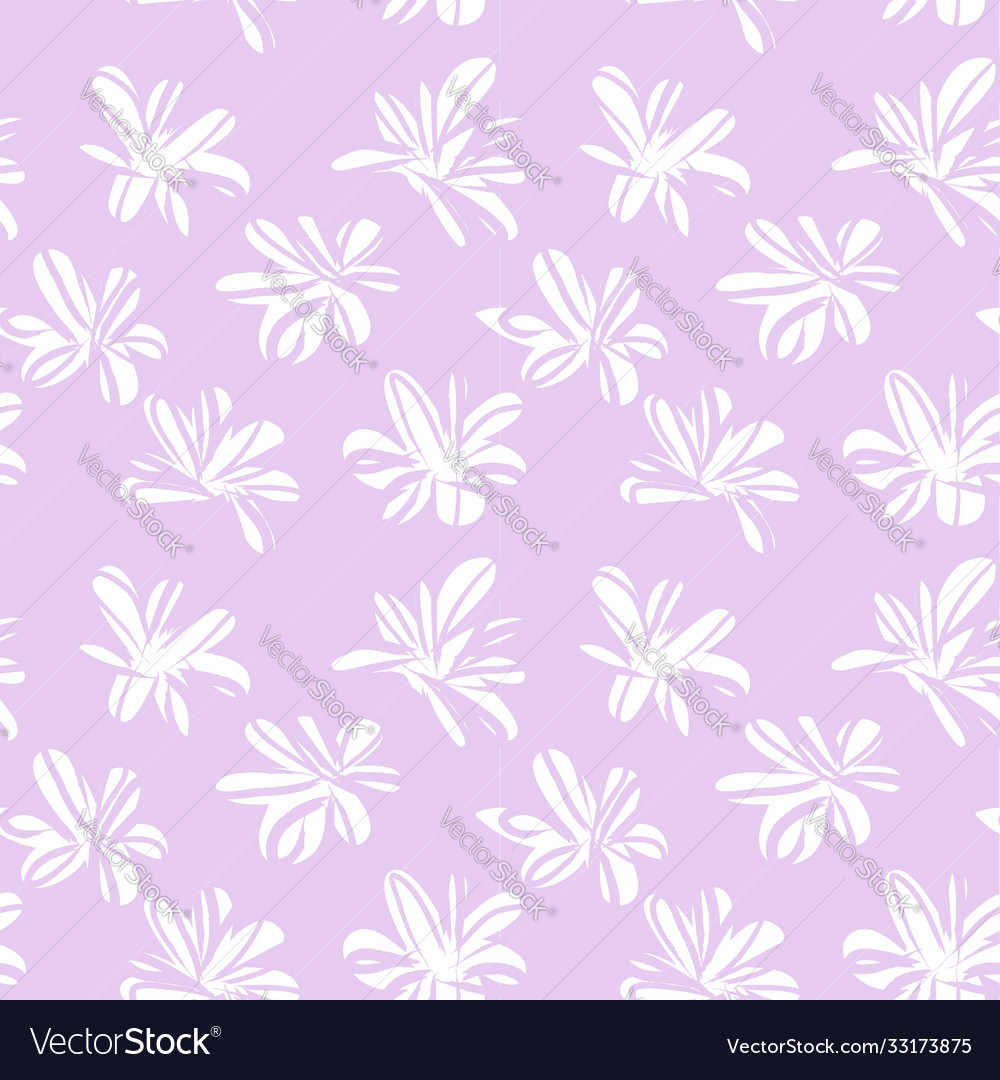 Purple floral brush strokes seamless pattern Vector Image