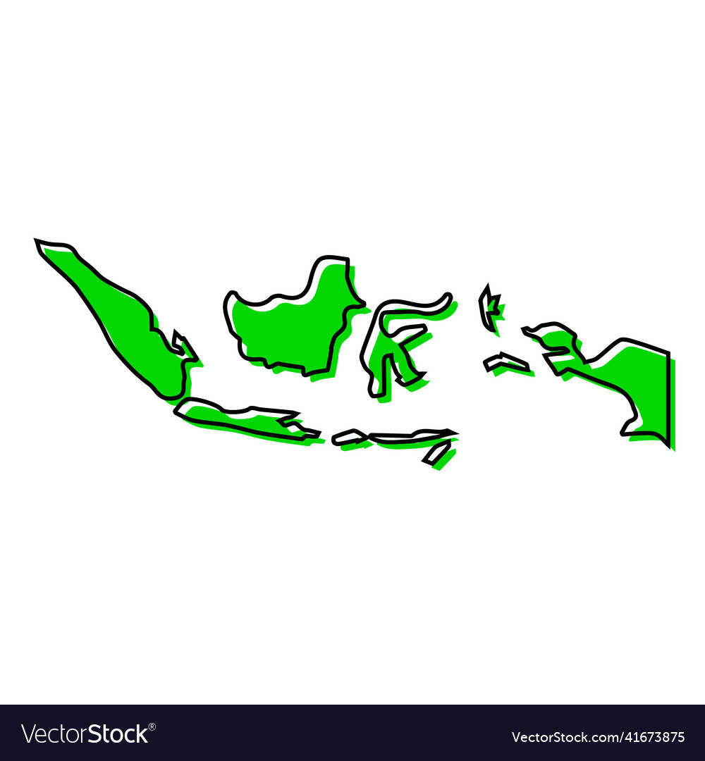 Simple outline map of indonesia stylized line Vector Image