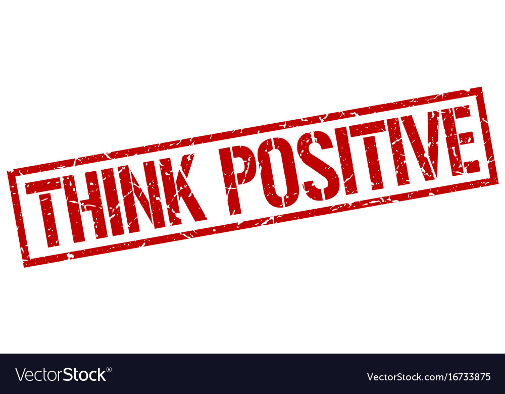 Think positive stamp Royalty Free Vector Image