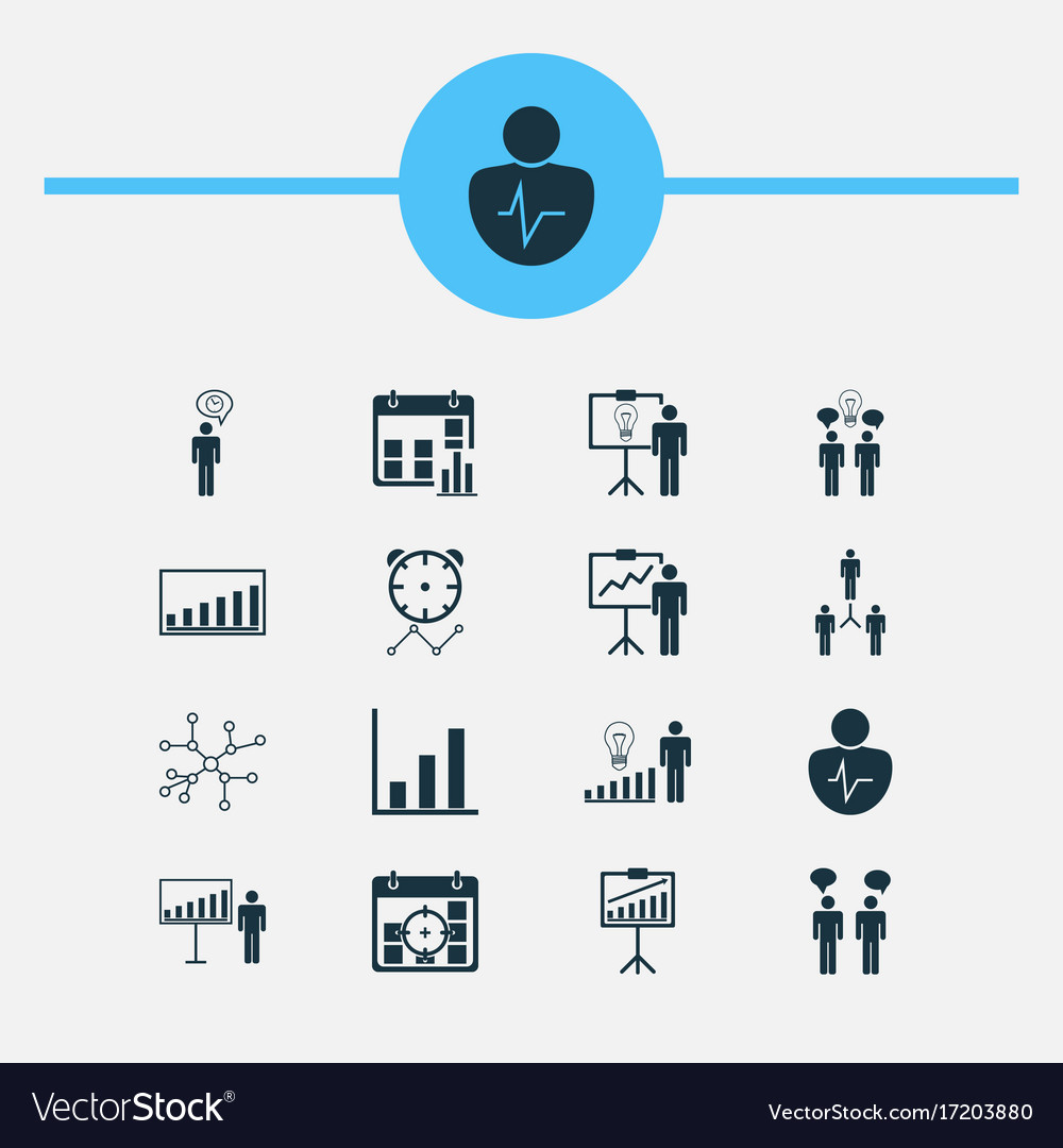 Board icons set collection of decision making Vector Image