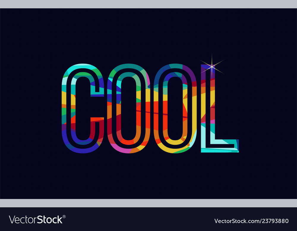 Cool word typography design in rainbow colors logo