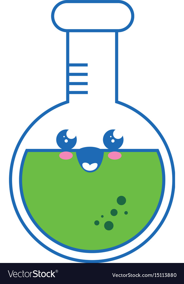 Flask chemistry kawaii cartoon