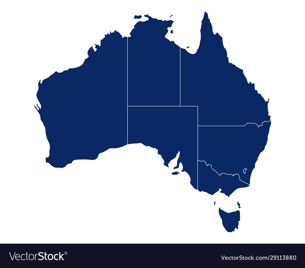 Australia State Borders Map Map Australia With States And Borders Royalty Free Vector