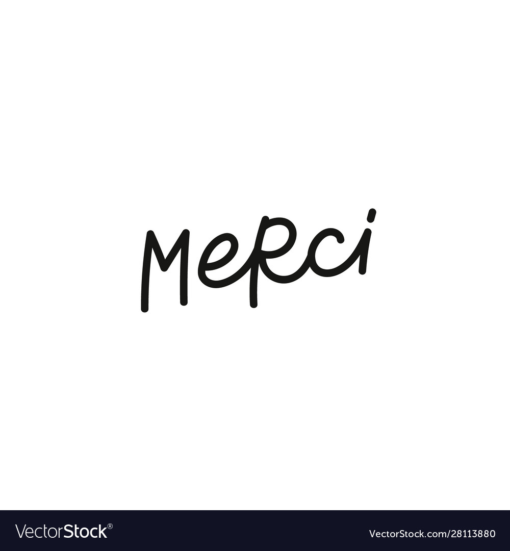 merci french thank you calligraphy quote lettering merci design