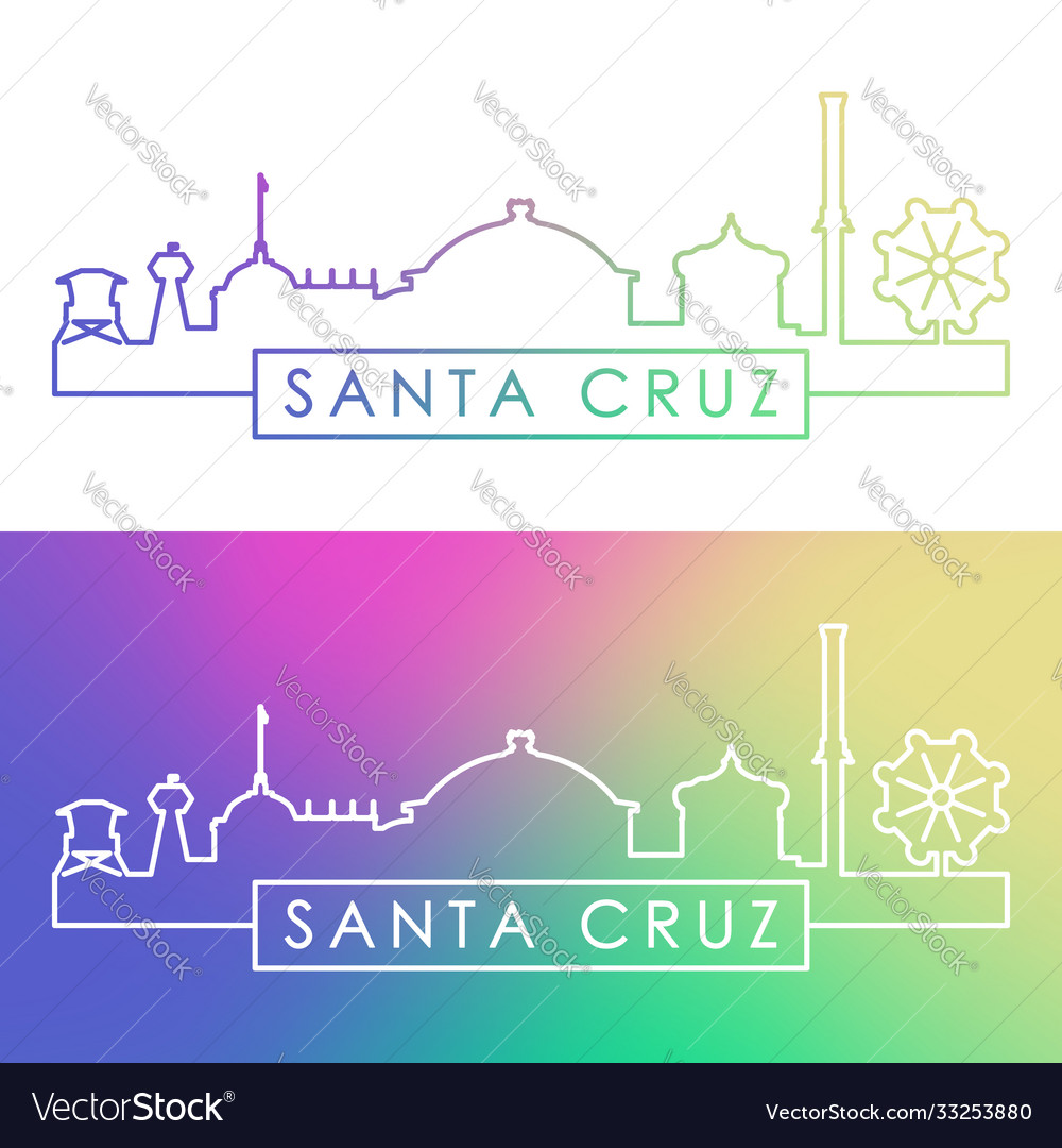 Santa cruz skyline colorful linear style