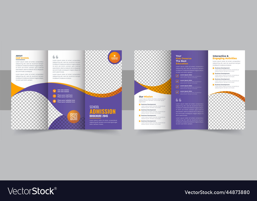 School admission trifold brochure design template