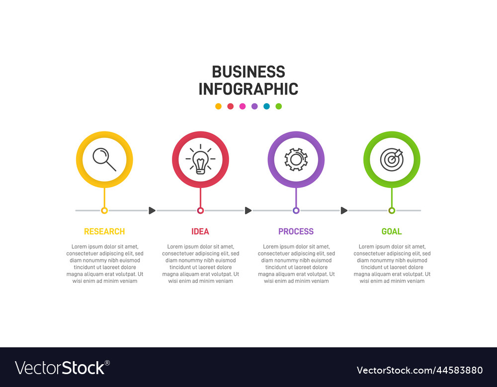 Vertical infographic design with icons and 4 Vector Image