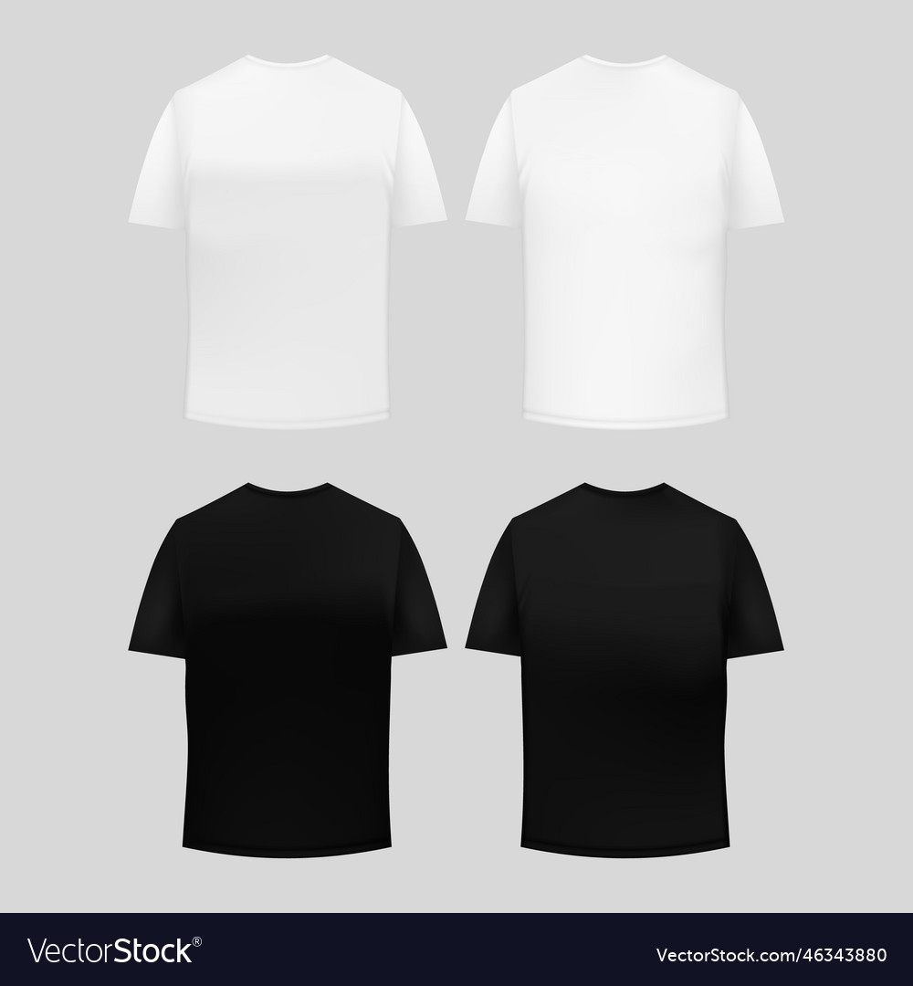 White and black tshirt mockup template Royalty Free Vector