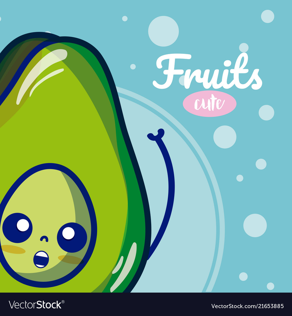 Avocado cute fruits cartoons