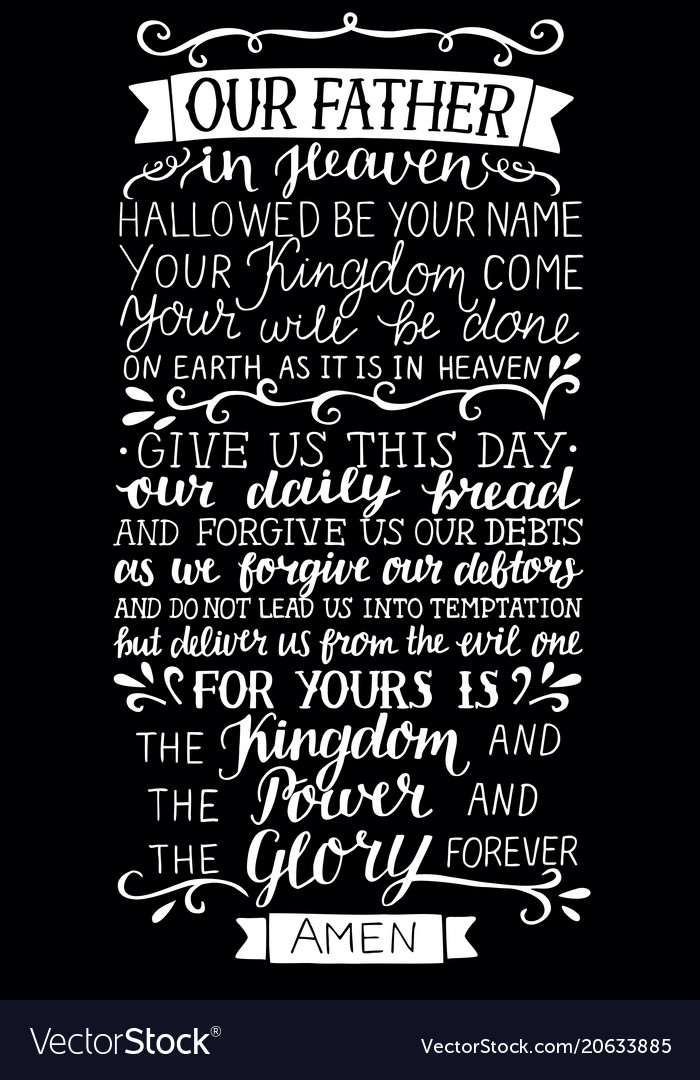 Hand lettering with bible verse prayer lord Vector Image