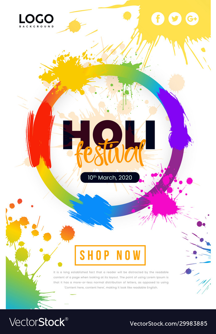 Happy holi festival poster design Royalty Free Vector Image